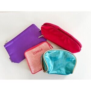 Clinique Mixed Lot Of 4 Cosmetics Makeup Travel Bags